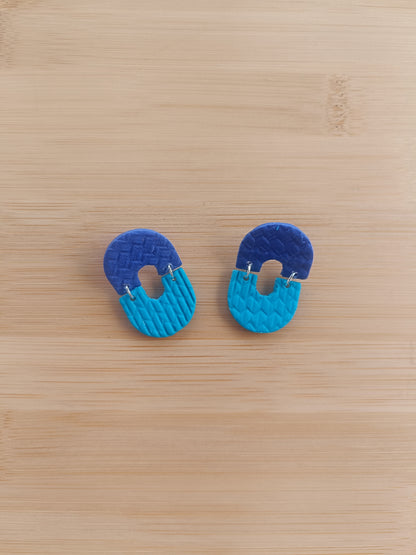 Boucles d'oreilles " lucile " bleu clair et foncé