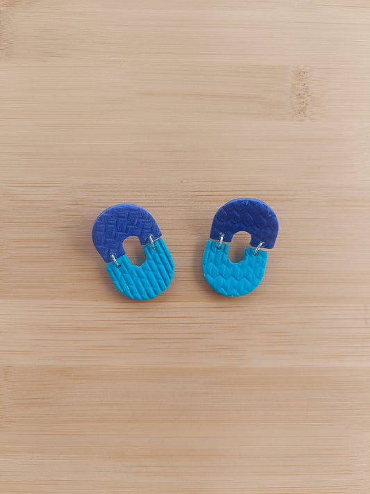 Boucles d'oreilles " lucile " bleu clair et foncé