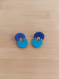 Boucles d'oreilles " lucile " bleu clair et foncé