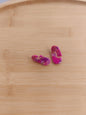 Boucles d'oreilles " elise " rose, violette et blanche