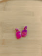 Boucles d'oreilles " nora " violette, blanche et rose