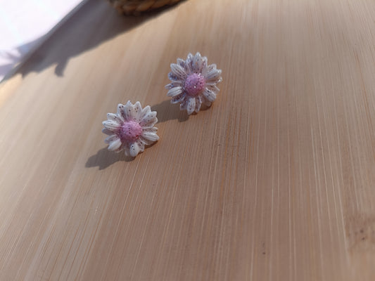 Clous d'oreilles " rose coton "