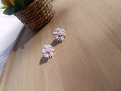 Clous d'oreilles " rose coton "