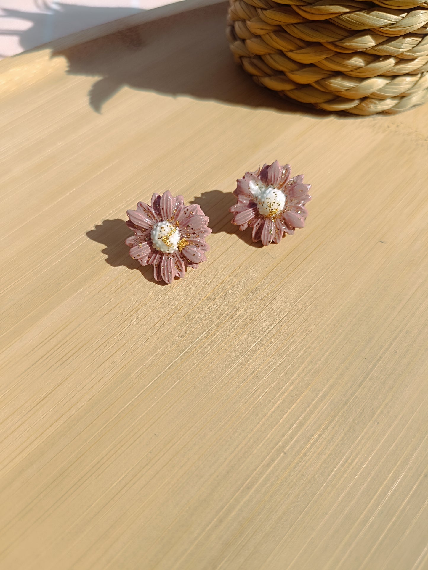 Clous d'oreilles " rose antique "