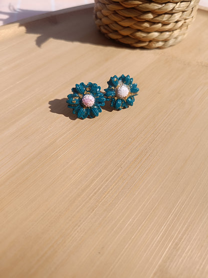 Clous d'oreilles " Rosée d'azur "