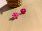 Clous d'oreilles " framboise pailletée "