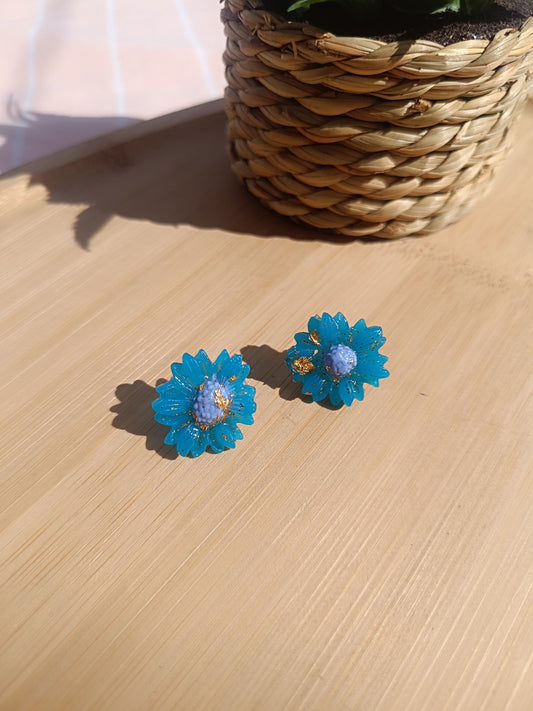Clous d'oreilles " bleuet enchanté  "