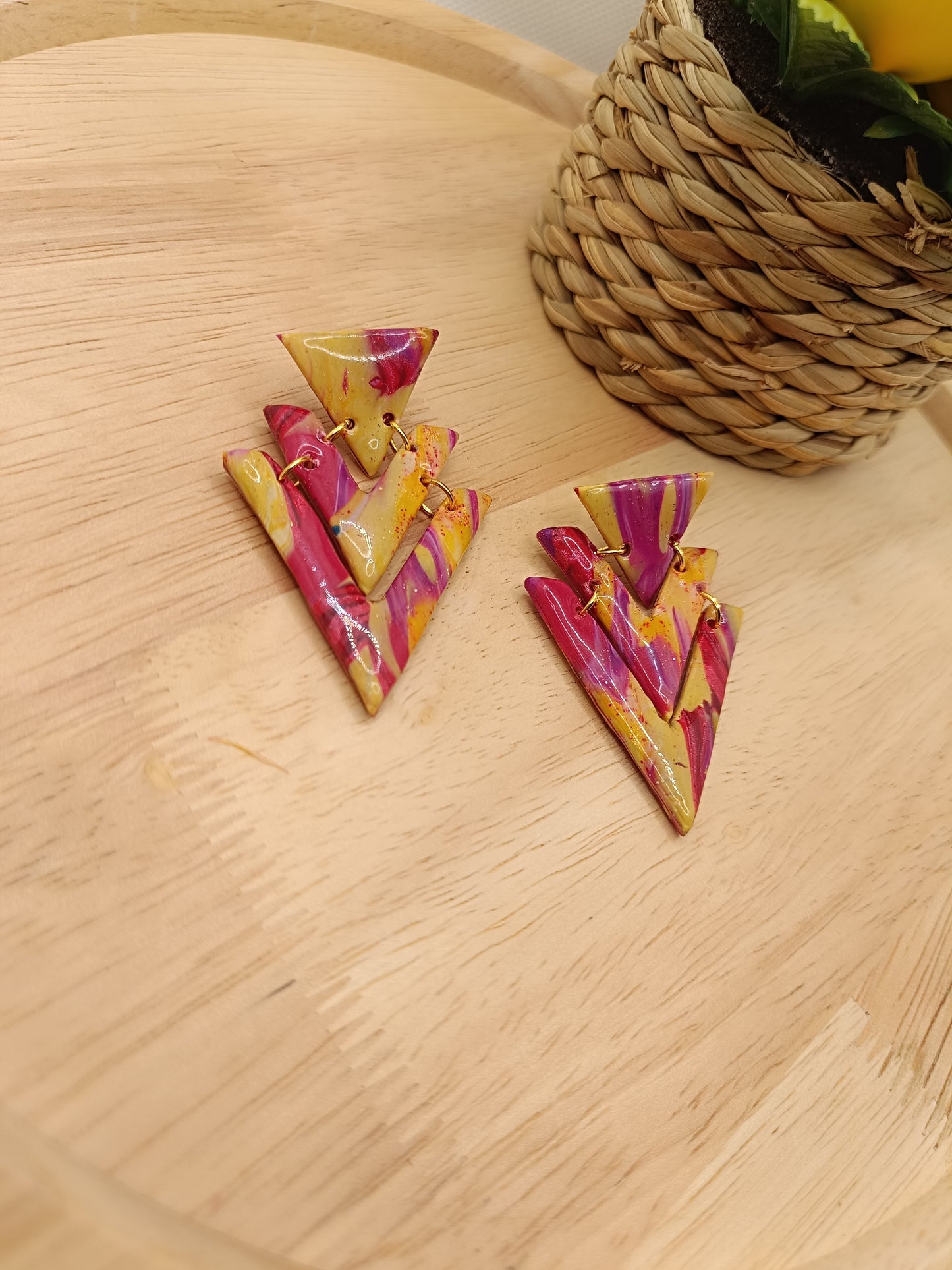Boucles d'oreilles " Lison " mélange de couleurs