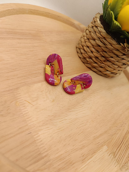 Boucles d'oreilles "elise " mélange de couleurs