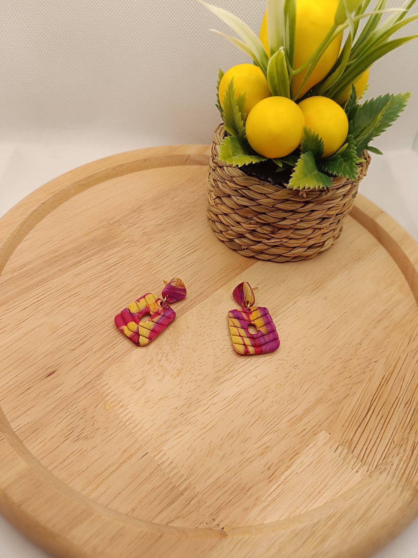Boucles d'oreilles " Léonie " mélange de couleur