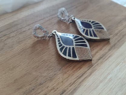 boucles d'oreilles " giulia " bois et noir