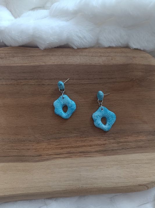 boucles d'oreilles " jade " bleu clair