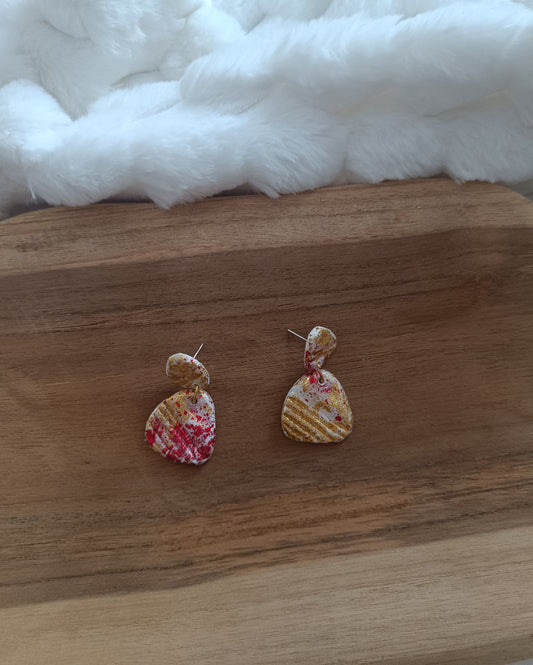 boucles d'oreilles " lola " rouge et doré
