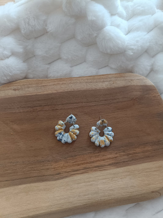 boucles d'oreilles " melody " bleu et doré