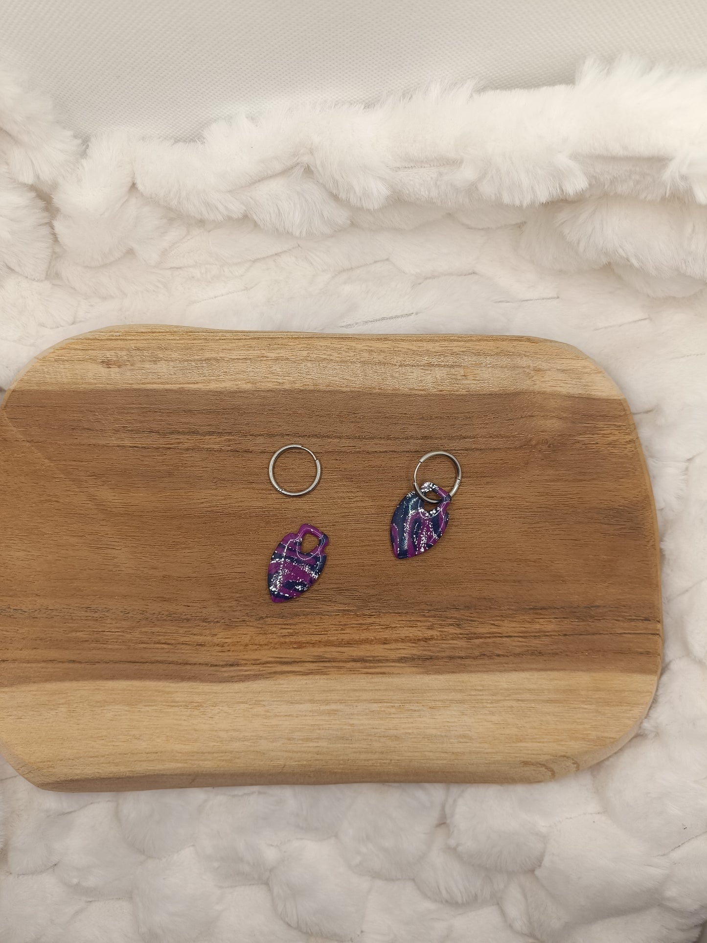 pampille " eden " bleu violette et argenté