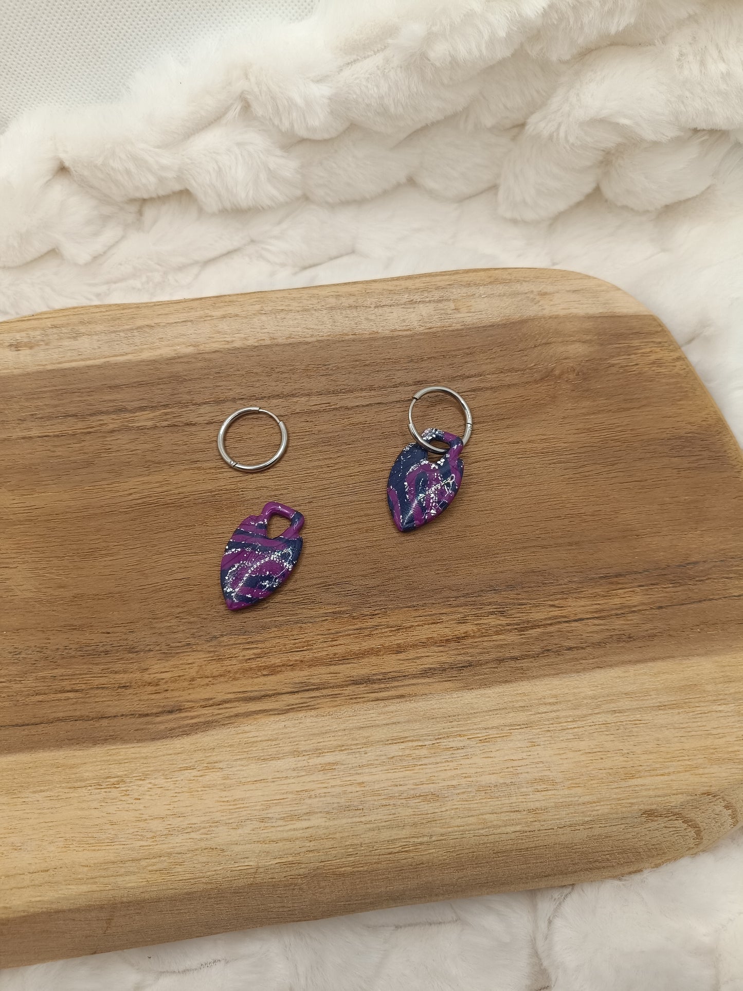 pampille " eden " bleu violette et argenté