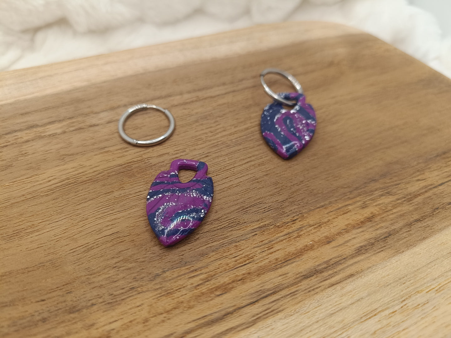 pampille " eden " bleu violette et argenté