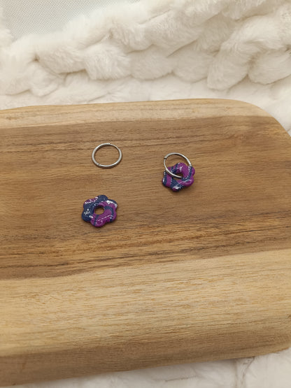 pampille " esmeralda " bleu violette et argenté