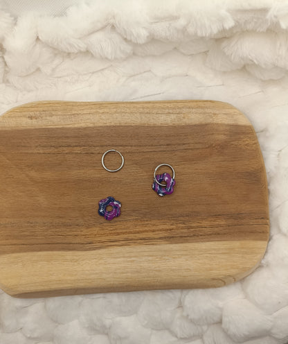 pampille " esmeralda " bleu violette et argenté