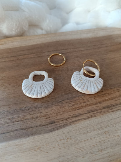 pampilles " jasmine " blanc cassé doré