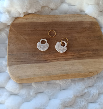 pampilles " jasmine " blanc cassé doré