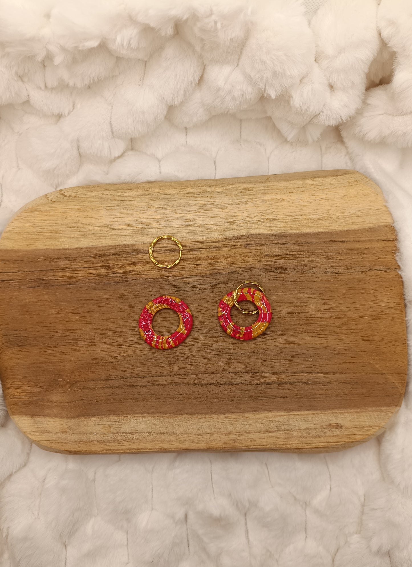 pampille " Cécile " marbré rouge et orange