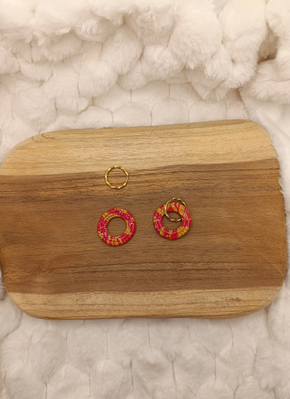 pampille " Cécile " marbré rouge et orange