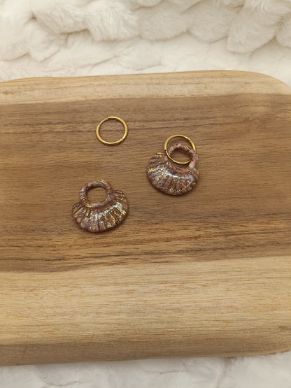 Pampille " jasmine" cappuccino et doré