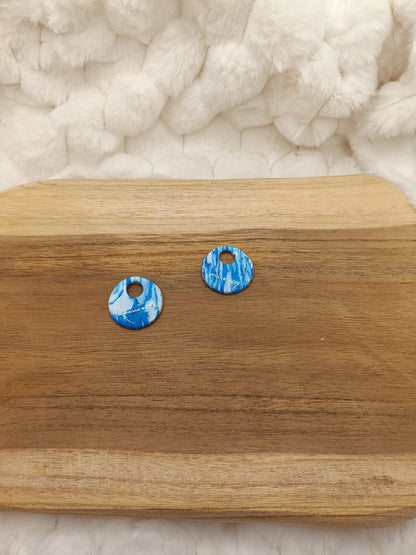 Pampille " nelya " marbré blanc et bleu