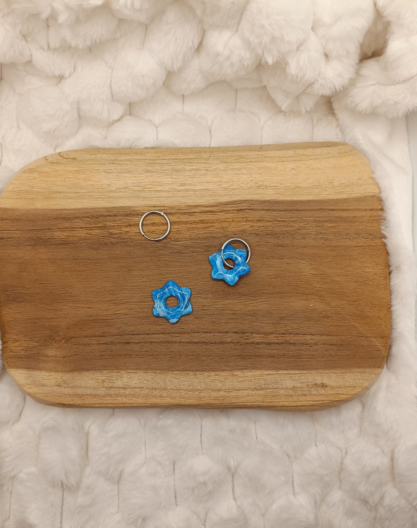 Pampilles " alice " marbré bleu et blanc