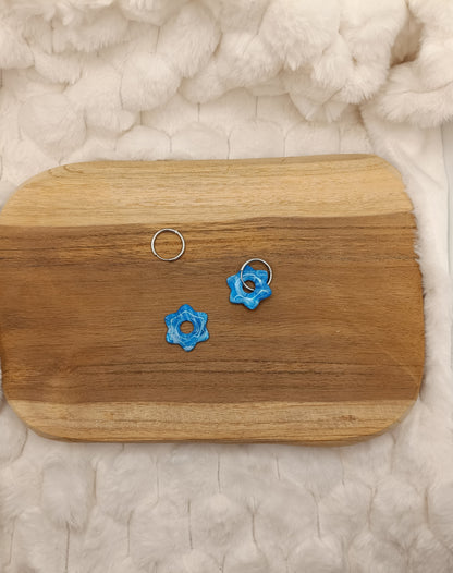 Pampilles " alice " marbré bleu et blanc