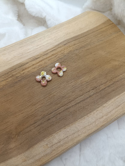 Pampille " flora " terracotta et blanche