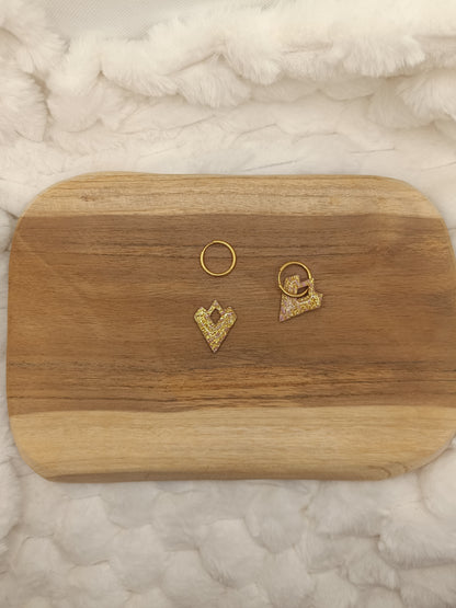 Pampille " aurore " vieux rose et doré