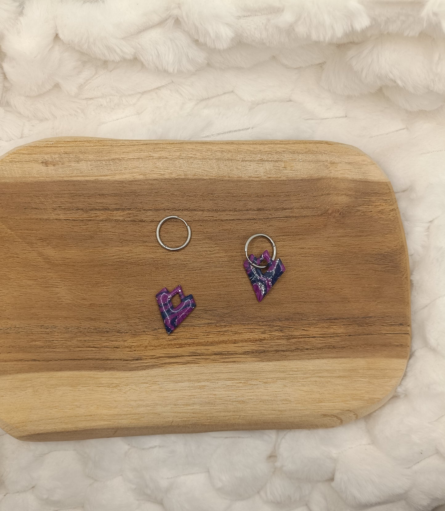 Pampille " aurore " bleu, violette et argenté