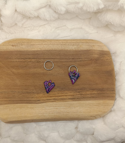 Pampille " aurore " bleu, violette et argenté