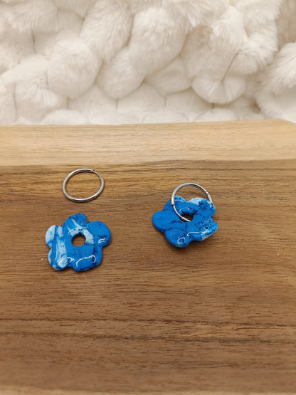 Pampille " Romy " marbré bleu et blanc