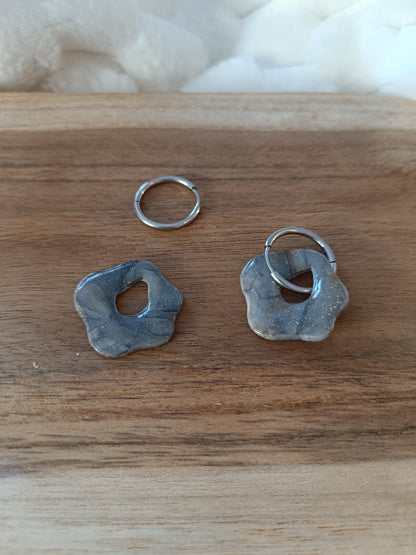 Pampilles " jade " marbré gris