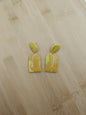 Boucles d'oreilles " Alba " jaune marbré