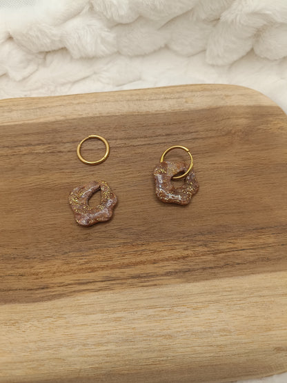 Pampille " jade " cappuccino et doré