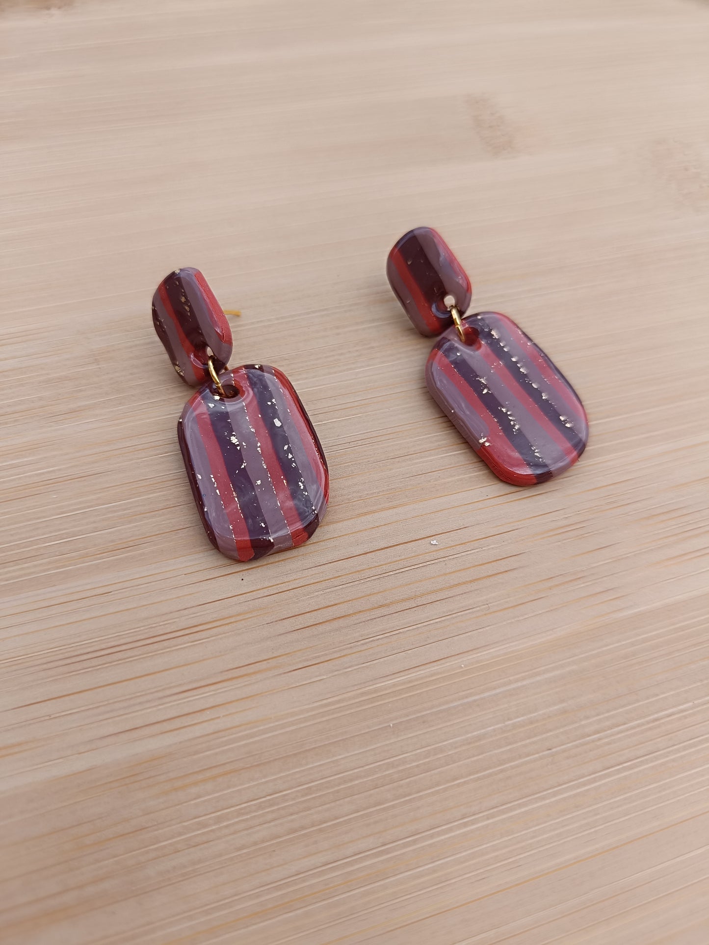 Boucles d'oreilles " nora " marron/terracotta