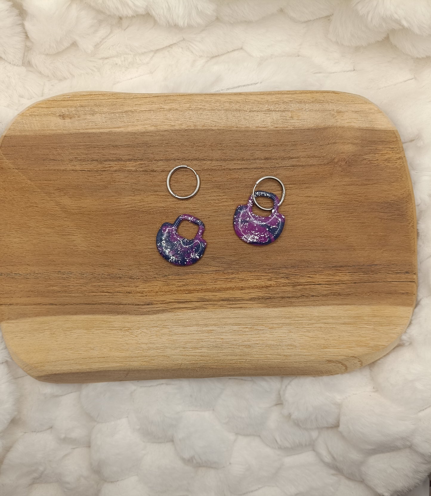 Pampille " jasmine " bleu violette et argentée