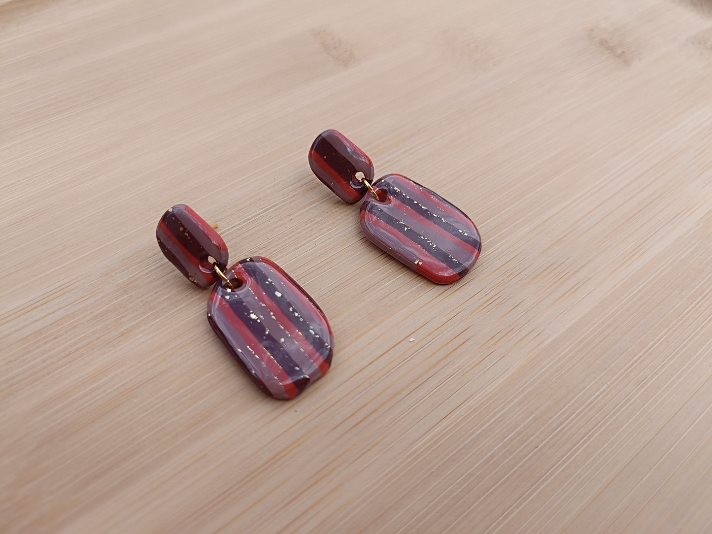 Boucles d'oreilles " nora " marron/terracotta