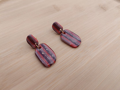 Boucles d'oreilles " nora " marron/terracotta