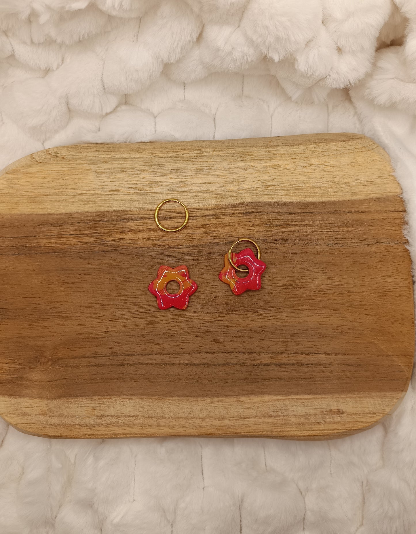 Pampille " alice " marbré rouge et orange