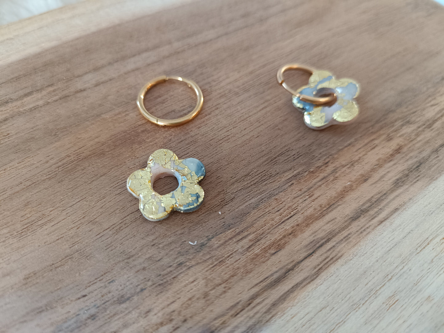 Pampilles " mini mya " marbré doré