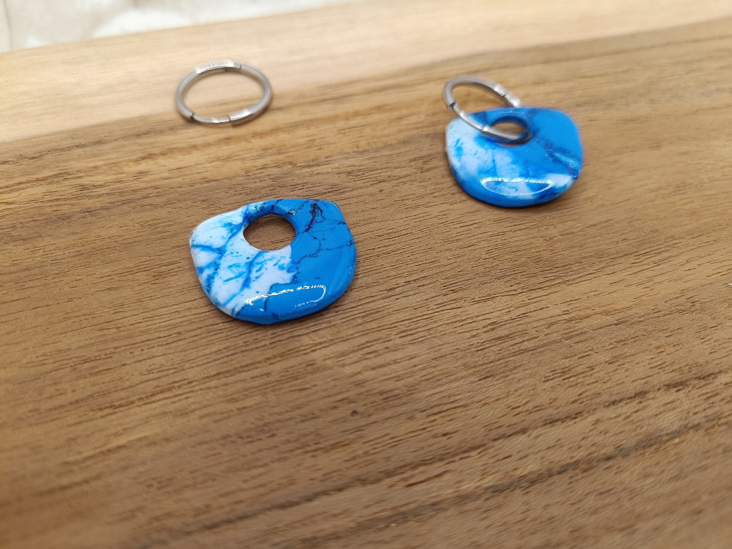 Pampille " alma " marbré bleu et blanc