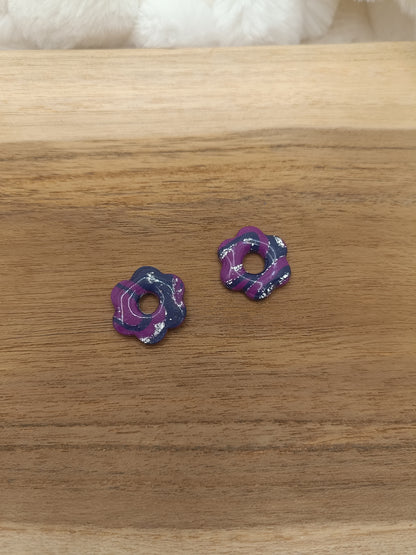 pampille " esmeralda " bleu violette et argenté