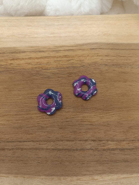 pampille " esmeralda " bleu violette et argenté