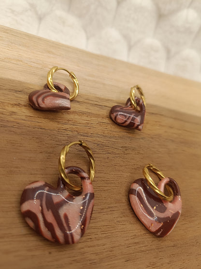 Box " margot " et " mini margot " rose métallisé/brun