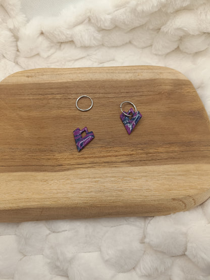 Pampille " aurore " bleu, violette et argenté